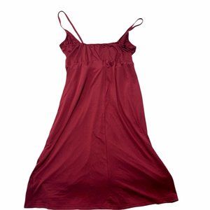 Womens Faux Wrap Dress Red Stretch V Neck Sleeveless Pullover Tie Slit 3XL New